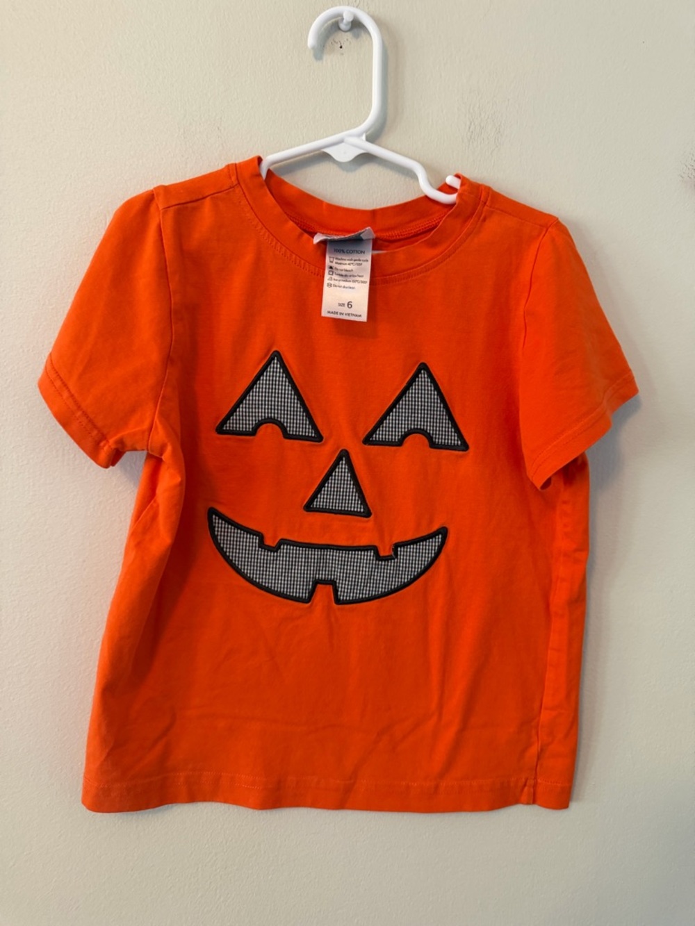 The Smocking Place Halloween Pumpkin Face Tee - Bright Orange